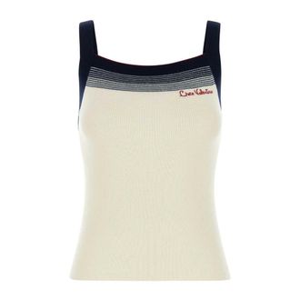 Valentino Garavani Sleeveless Tops, female, White, Size: M Wool Top
