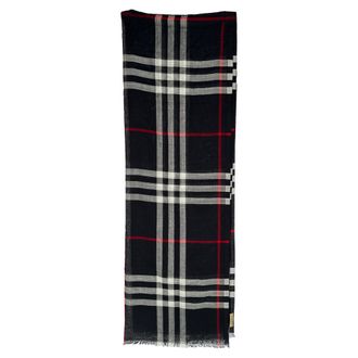 Burberry Burberry geruite sjaal met franjes in veelkleurige wol