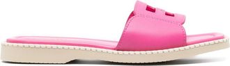Hogan H638 flat leather sandals - women - Leather - 35 - Pink