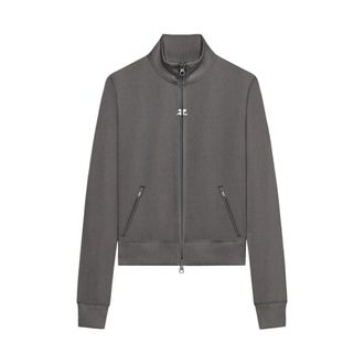 Courr&egrave;ges Zip-throughs, female, Gray, M, Signature Tracksuit Jacket
