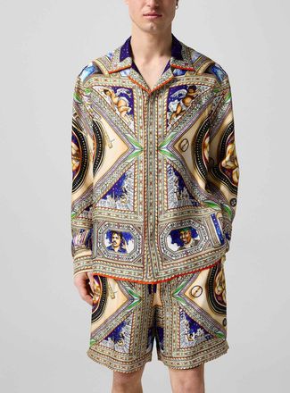 Casablanca Mens Musical Ceiling pure silk cabana shirt