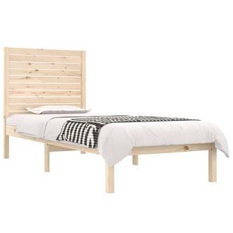 Berkfield Home Beautiful Bed Frame Solid Wood 75x190 cm Small Single in Natural