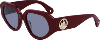 Lanvin Rechthoekige acetaat zonnebril - Dames - Zonnebrillen - Rood - ONE Size - Accessoires
