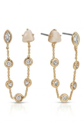 Ettika Light Double Piercing Earrings in Bone at Nordstrom