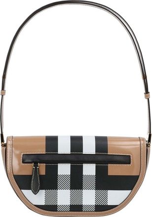 Burberry Brown Leather Olympia Small Check, Never Carried (Authentic Pre- Loved)