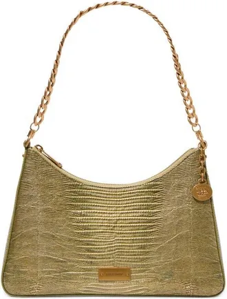 Brahmin Mod Esme Lizard Embossed Leather Shoulder Bag in Olive at Nordstrom