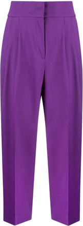 Fabiana Filippi high-waisted tapered trousers - women - Viscose/Polyester - 46 - Purple