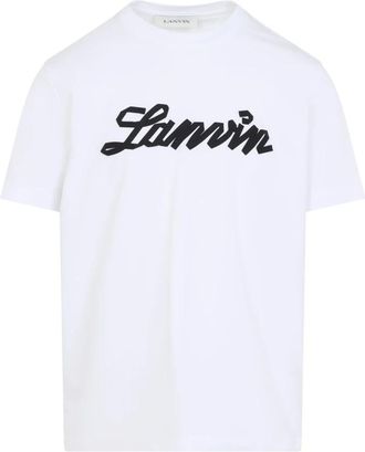Lanvin T-shirt met geborduurd logo - Heren - T-shirts - Wit - L - Tops