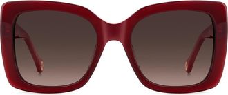 Carolina Herrera 54mm Gradient Square Sunglasses in Burgundy/Brown Sf at Nordstrom
