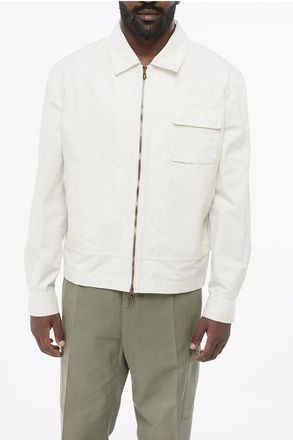 Brunello Cucinelli Cotton Blend Overshirt with Front Full Zip size 56