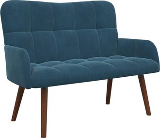 vidaXL Sof&aacute; De 2 Plazas Azul 115 X 61 X 87 Cm Terciopelo Vidaxl