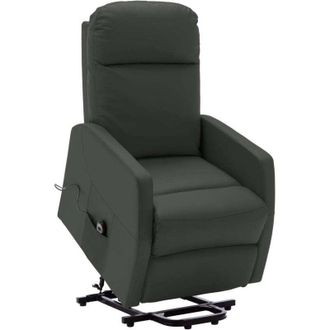 vidaXL Sill&oacute;n Elevable De Cuero Sint&eacute;tico Gris Antracita Vidaxl
