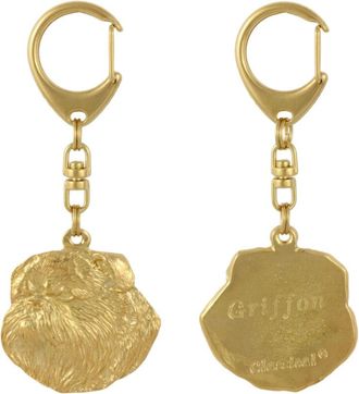 OEM Grif&oacute;n De Bruselas, Grif&oacute;n De Bruselas I: Llavero De Perro Dorado En Caja De Regalo, Decoraci&oacute;n De Bolso, Accesorio De Lujo De Art-dog