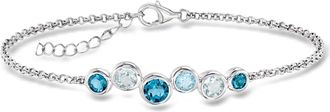 Ross-Simons Tonal Blue Topaz Bubble Bracelet in Sterling Silver