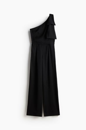 H&M One-Shoulder-Jumpsuit - Schwarz