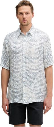 A|X Armani Exchange Allover Logo Print Shirt - Heren - Korte mouwen Overhemden - Veelkleurig - M - Overhemden