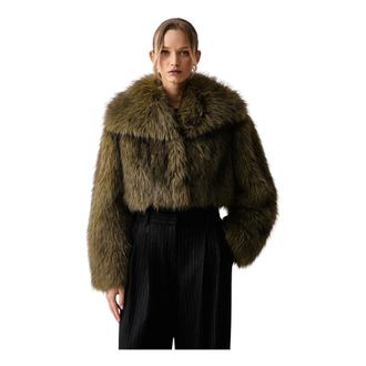 Patrizia Pepe Giacca corta in ecopelliccia - - Jackets - Donna - Verde - M