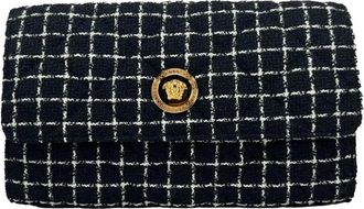 Versace Medusa Grid Tweed Clutch - Dames - Tassen - Zwart - Maat: ONE Size Tweed
