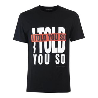 Neil Barrett Tops, Heren, Zwart, L, Zwarte I Told YOU SO Shirt