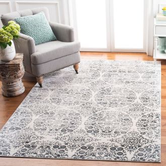 Safavieh Martha Stewart Isabella Machine Made Area rug, Charcoal / Ivory Traditional Style Easy Care