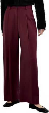 Apricot Tailored Wide Leg Trouser In Burgundy