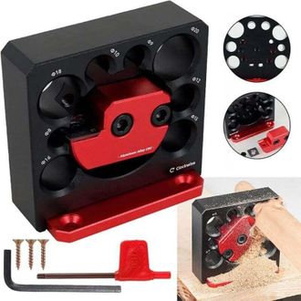 OEM Plantilla Ajustable De Aleaci&oacute;n De Aluminio Para Fabricar Espigas Con 8 Orificios Para Taladro El&eacute;ctrico, Fresado De Madera Maciza, V&aacute;stago Redondo, H