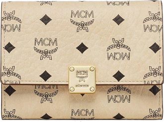MCM Aren Trifold Wallet in Visetos in Beige at Nordstrom