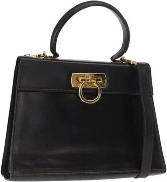 Ferragamo Pre-owned Handbag - Dames - Vintage Handtas - Zwart - ONE Size - Leer - Vintage