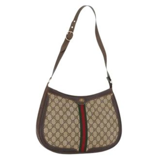 Gucci Pre-owned Shoulder Bags, female, Beige, Size: ONE SIZE Pre-owned Vintage GG Shoulder Bag