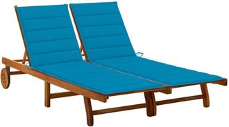 vidaXL Vidaxl - Tumbona De Jard&iacute;n 2 Personas Y Cojines Madera Maciza De Acacia