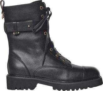 Coccinelle Lace-up Boots - Dames - Veterlaarzen - Zwart - 39 EU - Leer - Schoenen