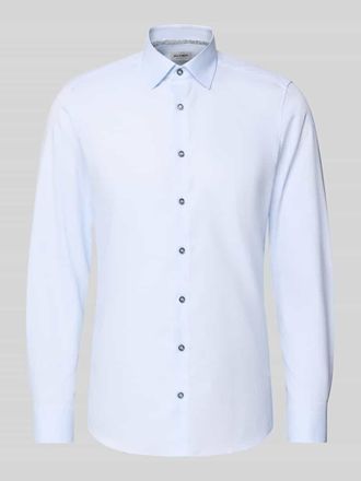 Olymp Level 5 Slim Fit Businesshemd aus Baumwoll-Mix mit Kentkragen in Bleu, Größe 38