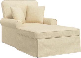 vidaXL Chaise Lounge Con Falda 3 Uds. Crema Tela 91 X 157 X 91 Cm Vidaxl
