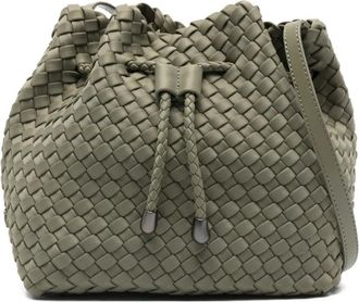 Naghedi Gramercy medium geweven bucket-tas - Groen