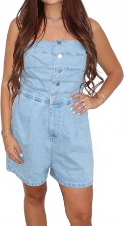 Le Lis Blanc Deux Rodeo Romper In Denim