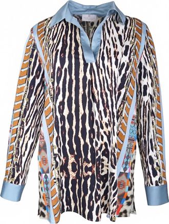 Mucho Gusto Womens Lausanne Blouse In Multi Animal