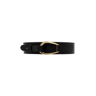 Twinset Accessoires, Dames, Zwart, M, Leer, Leren Brede Riem