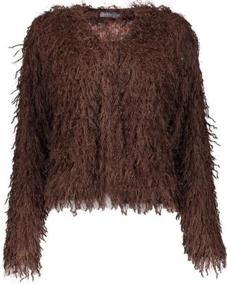 Geisha Vest Hairy - Dames - Jassen - Bruin - Maat: L Poliester