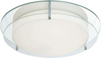 Searchlight Searchlight Bathroom Flush - LED Bathroom Flush Ceiling Light Chrome, Clear and Glass IP44