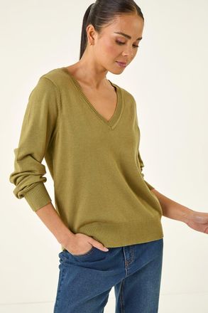 Roman V-Neck Knit Jumper