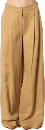 Jijil Pantaloni Larghi in Viscosa e Lino - - Trousers - Donna - Beige - L