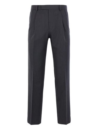 Auralee striped straight-leg trousers - men - Wool/Cupro - 4 - Grey