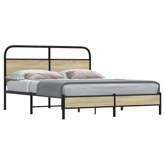 Berkfield Home Bed Frame without Mattress 160x200 cm Sonoma Oak Engineered Wood in Brown