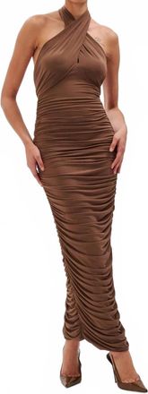 Ronny Kobo Bobbie Halter Dress In Tabasco