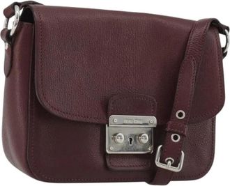 Miu Miu Pre-owned Shoulder Bag - Dames - Vintage Schoudertas - Rood - ONE Size - Leer - Vintage