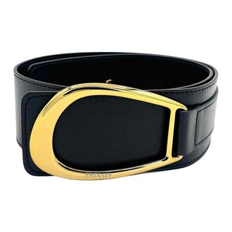 Twinset Leren Brede Riem - Dames - Accessoires - Zwart - Maat: M Leer