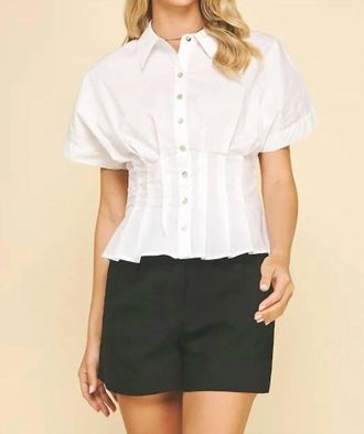 Pinch Design Tucked-Detail Blouse In Off White