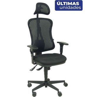 Piqueras y Crespo Piqueras Y Crespo - Silla Agudo sincro malla negra asiento tela negro brazos regulables con cabecero