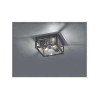 Trio Leuchten Garonne plafoniera da esterno doppia lampadina fusione di alluminio antracite e vetro trasparente ip44 24x24cm 601860242
