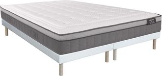 Vente-Unique Conjunto somier + colch&oacute;n de muelles ensacados de 7 zonas y espuma viscoel&aacute;stica ASGARD de YSM&Eacute;E de 30 cm de espesor - 180 x 200 cm